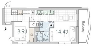 グランデュオ学芸大学3 402 間取り図