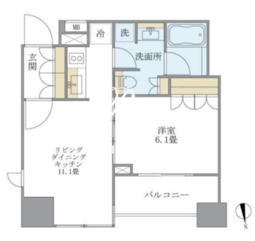 ラサンテ麻布十番 801 間取り図
