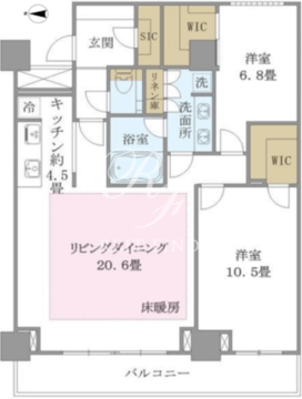 ブリリアイスト東雲キャナルコート 1403 間取り図