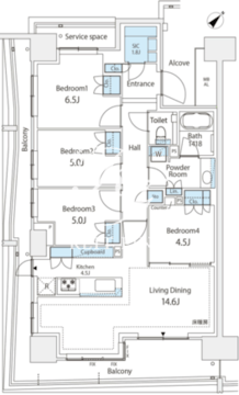 晴海フラッグ SUN-C-1501 間取り図