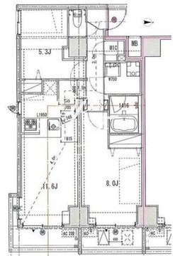 ラドゥセール田端 1103 間取り図