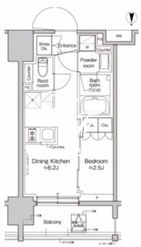 プラウドフラット亀戸ステーションプレイス 1202 間取り図