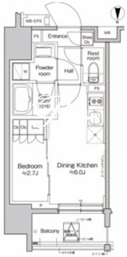 プラウドフラット亀戸ステーションプレイス 804 間取り図