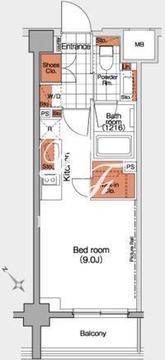 パークハビオ中目黒 303 間取り図