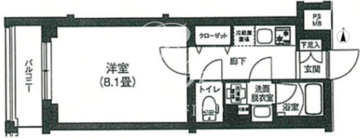 ルフレプレミアム上北沢 101 間取り図