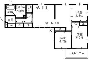 ミュウ・ヴィ代々木上原 201 間取り図