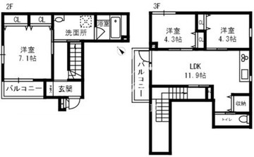 ミュウ・ヴィ代々木上原 205 間取り図