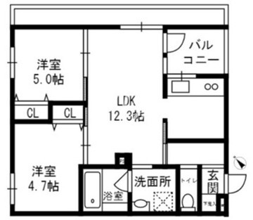 ミュウ・ヴィ代々木上原 206 間取り図