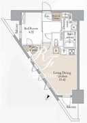 クロスレジデンス高田馬場 1401 間取り図