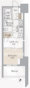 クロスレジデンス高田馬場 1303 間取り図