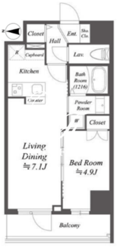 アルファプライム東陽町 611 間取り図