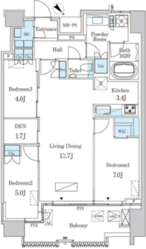 レガシス中目黒 1204 間取り図
