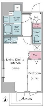 ドゥーエ入谷2 801 間取り図