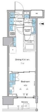 ルフォンプログレ品川戸越 403 間取り図