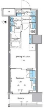 ルフォンプログレ品川戸越 402 間取り図
