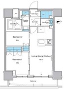 ルフォンプログレ品川戸越 407 間取り図