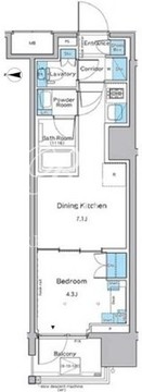 ルフォンプログレ品川戸越 1102 間取り図