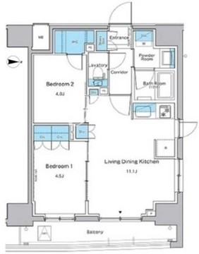 ルフォンプログレ品川戸越 509 間取り図