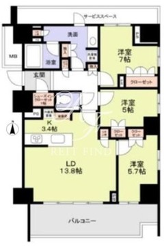 晴海フラッグ SUN-E-1209 間取り図