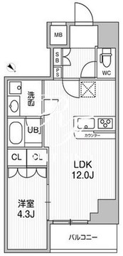 コンフォリア・リヴ千住 306 間取り図