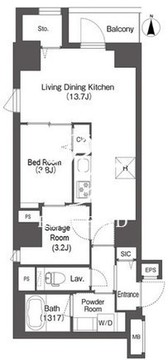 コンフォリア南千住 202 間取り図