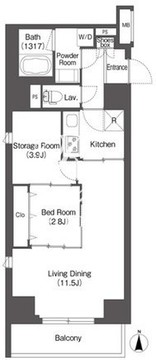 コンフォリア南千住 203 間取り図