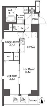 コンフォリア南千住 703 間取り図