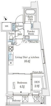 アリビオ学芸大学 108 間取り図