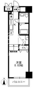 レジディア上野御徒町 1103 間取り図