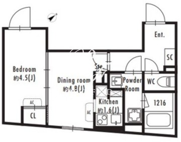 グランパセオ西新宿 206 間取り図