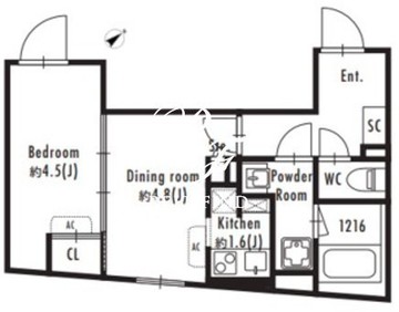 グランパセオ西新宿 405 間取り図