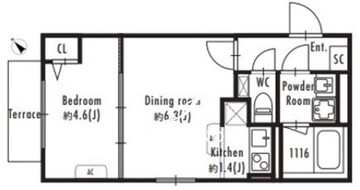 グランパセオ西新宿 403 間取り図