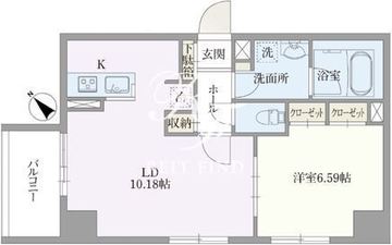 ベルエスパス箱崎 505 間取り図