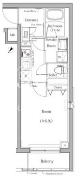 スカイコートルアナ文京本駒込 201 間取り図