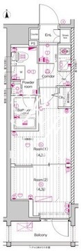 プレミアムキューブ上野 402 間取り図