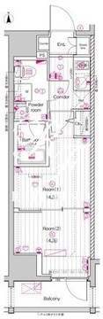 プレミアムキューブ上野 702 間取り図
