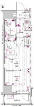 プレミアムキューブ上野 802 間取り図
