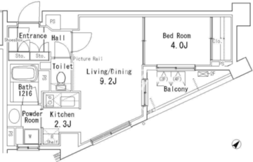 パークアクシス六本木檜町公園 201 間取り図