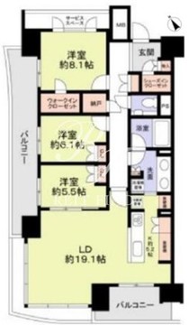 晴海フラッグ SUN-A-508 間取り図