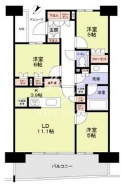 晴海フラッグ SUN-B-1313 間取り図