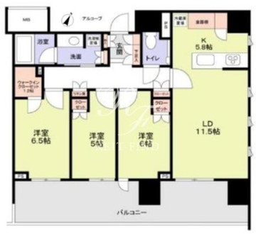 晴海フラッグ SUN-D-708 間取り図