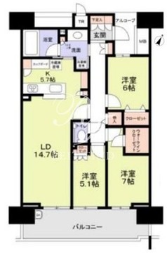 晴海フラッグ SEA-A-703 間取り図