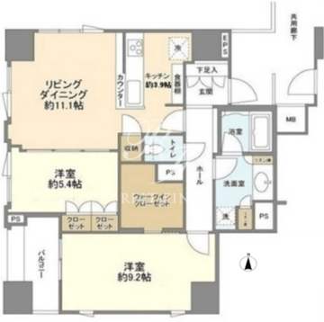 クレヴィア原宿 1403 間取り図