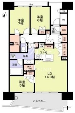 晴海フラッグ SEA-D-710 間取り図
