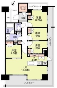 晴海フラッグ SUN-C-1408 間取り図