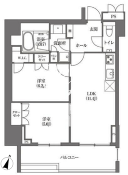 浜町アパートメンツ 1308 間取り図