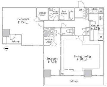 河田町ガーデン C-4105 間取り図