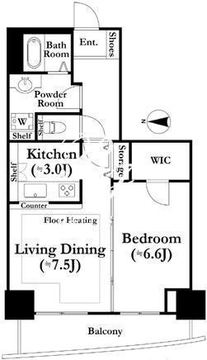 河田町ガーデン 1-1912 間取り図