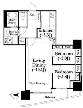 河田町ガーデン 1-2811 間取り図