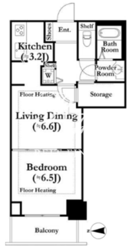 河田町ガーデン 1-515 間取り図